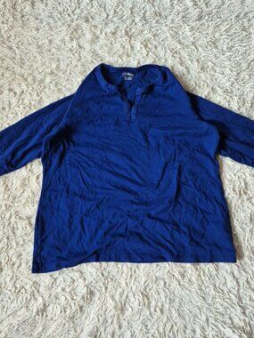 L.L.Bean Women's 1X Plus 3/4 Sleeve Pullover Top – Blue